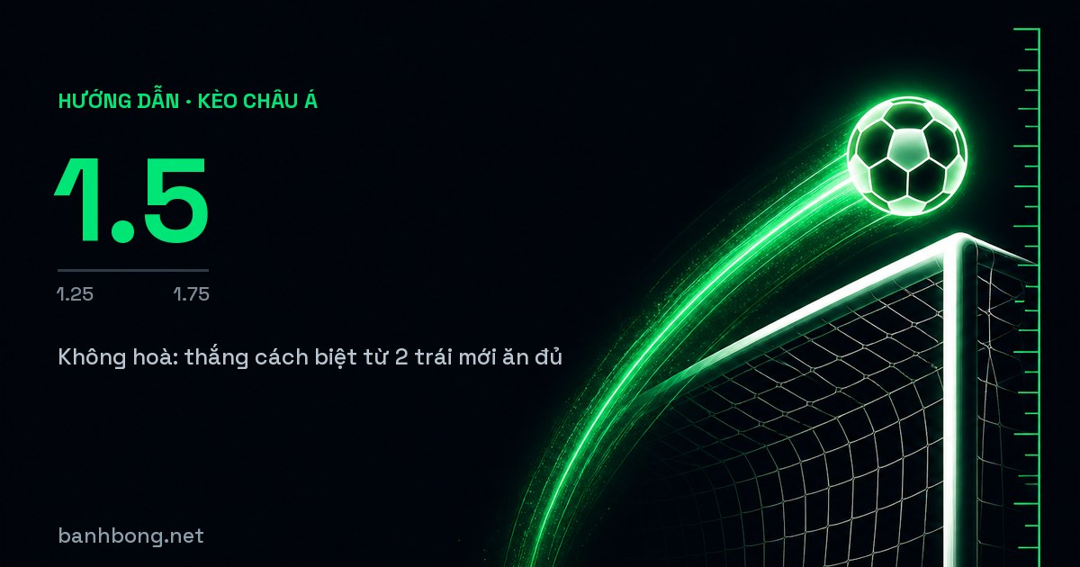 Kèo 1.5 Là Gì? Kèo Trái Rưỡi Thắng Thua Ra Sao