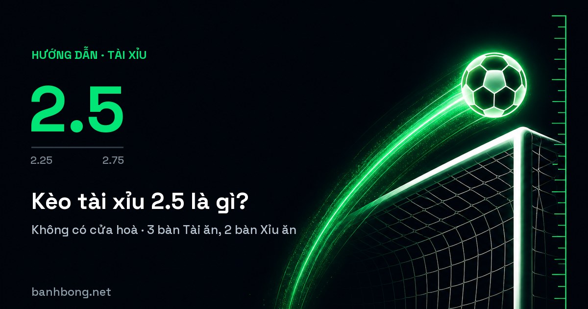 Kèo tài xỉu 2.5 là gì? Mốc không có cửa hoà